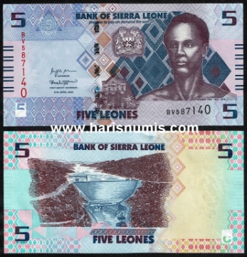 Picture of SIERRA LEONE 5 Leones 2022 P36a UNC