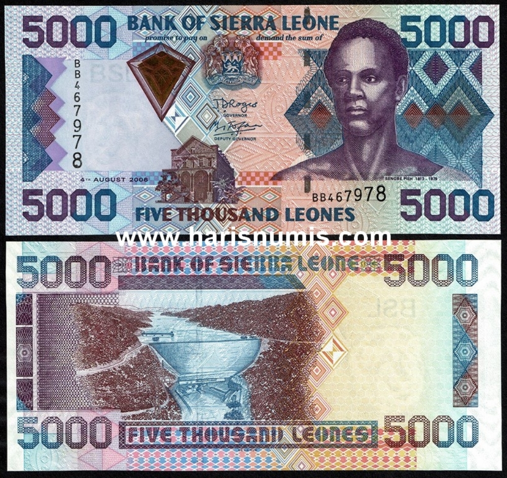 Picture of SIERRA LEONE 5000 Leones 2006 P27c UNC