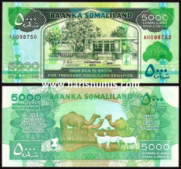 Picture of SOMALILAND 5000 Shillings 2011 P21a UNC