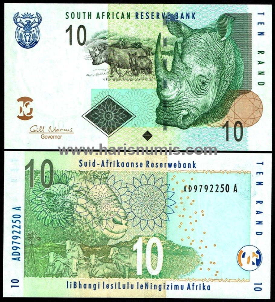 Picture of SOUTH AFRICA 10 Rand 2009 P128b UNC