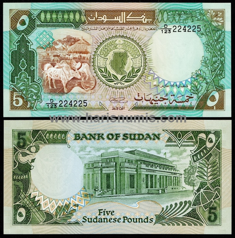 Picture of SUDAN 5 Pounds 1989 P40b UNC