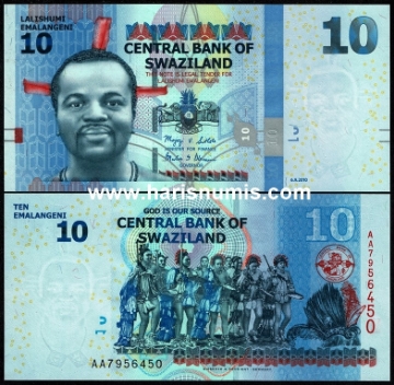 Picture of SWAZILAND 10 Emalangeni 2010 P 36a UNC