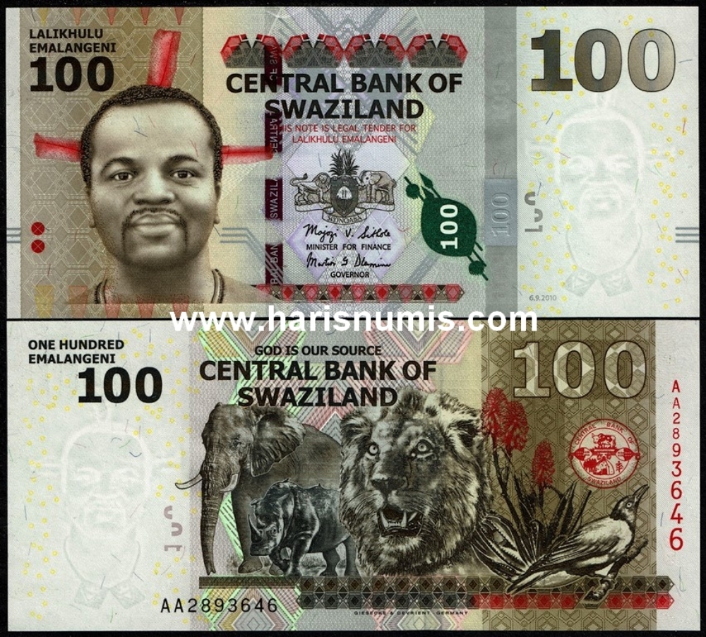 Picture of SWAZILAND 100 Emalangeni 2010 P 39a UNC