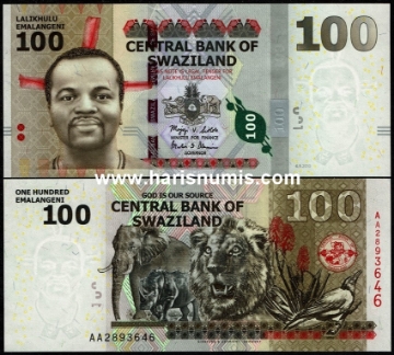 Picture of SWAZILAND 100 Emalangeni 2010 P 39a UNC