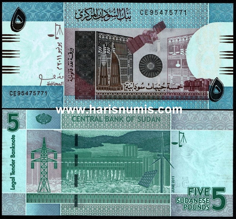 Picture of SUDAN 5 Pounds 2011 P 72a UNC