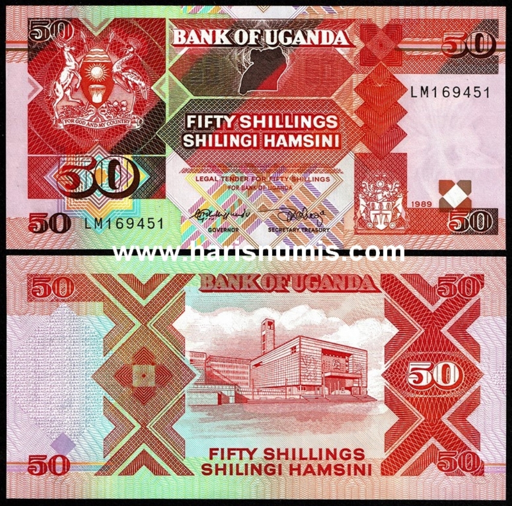 Picture of UGANDA 50 Shillings 1989 P30b UNC