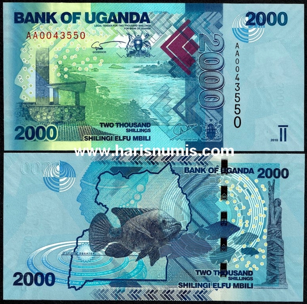 Picture of UGANDA 2000 Shillings 2010 P50a UNC