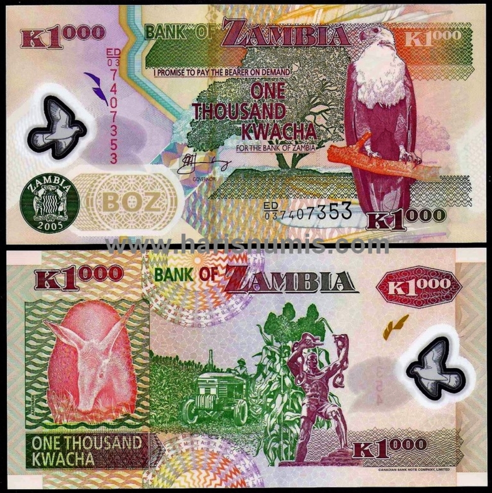 Picture of ZAMBIA 1000 Kwacha 2005 P44d UNC