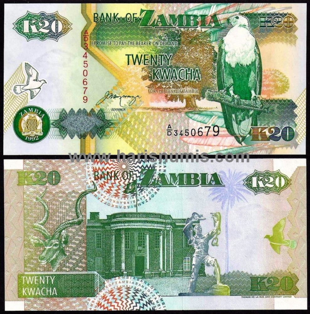 Picture of ZAMBIA 20 Kwacha 1992 P36b UNC