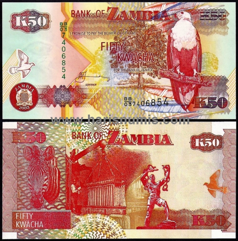 Picture of ZAMBIA 50 Kwacha 2003 P37d UNC