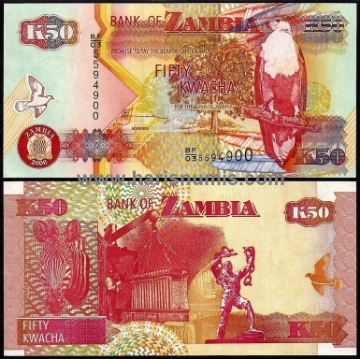 Picture of ZAMBIA 50 Kwacha 2006 P37e UNC