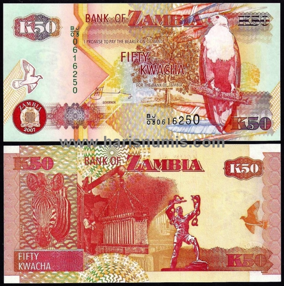 Picture of ZAMBIA 50 Kwacha 2007 P37f UNC