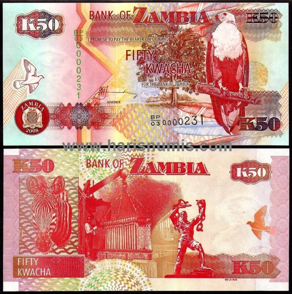 Picture of ZAMBIA 50 Kwacha 2008 P37g UNC