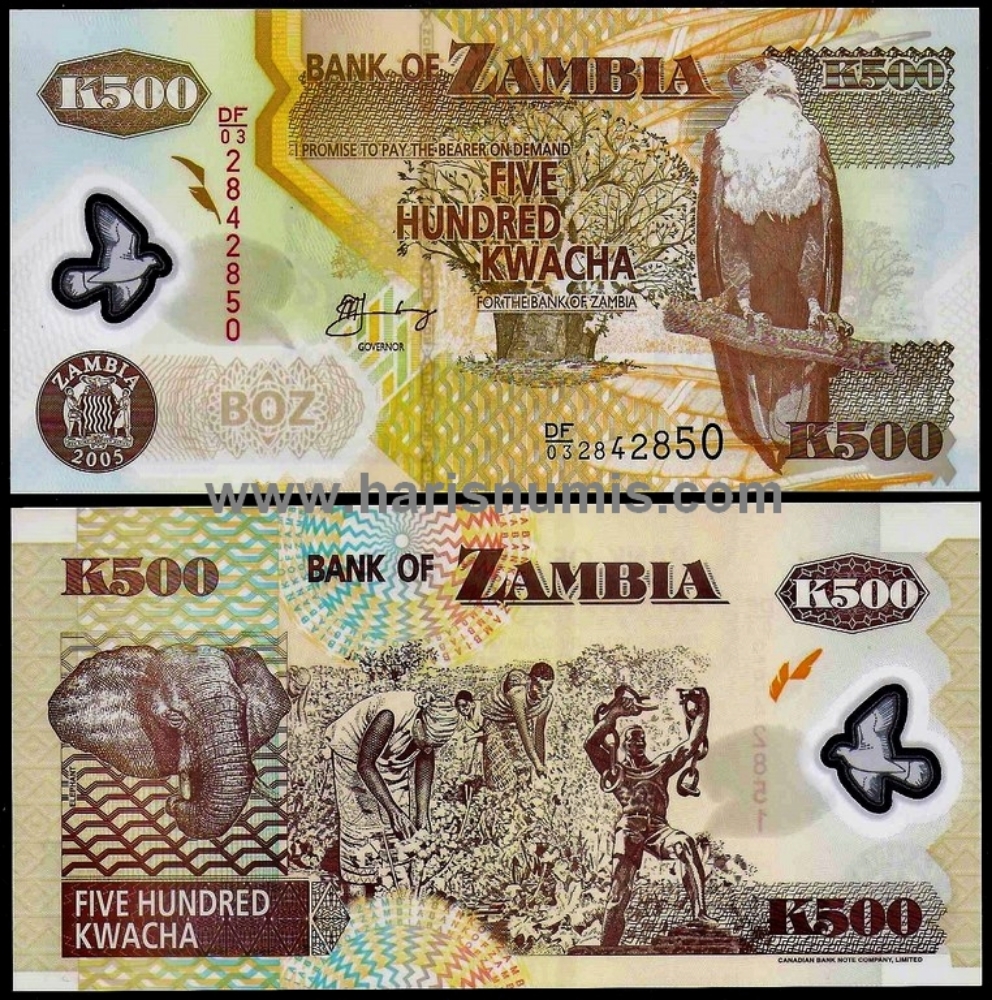 Picture of ZAMBIA 500 Kwacha 2005 P43d UNC