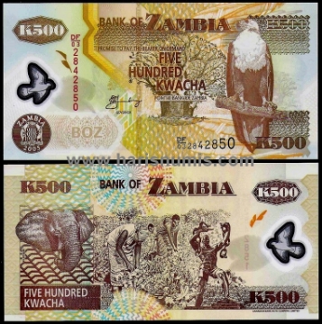 Picture of ZAMBIA 500 Kwacha 2005 P43d UNC