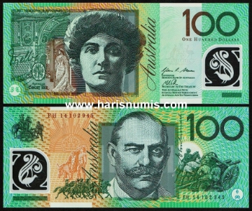 Picture of AUSTRALIA 100 Dollars 2014 P61e UNC