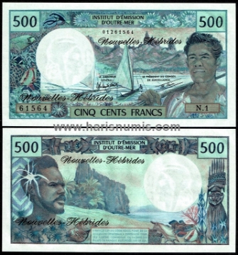 Picture of NEW HEBRIDES 500 Francs ND(1980) P19 UNC
