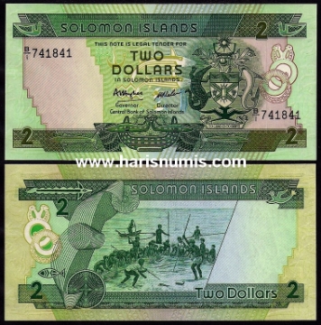 Picture of SOLOMON ISLANDS 2 Dollars ND(1986) P13 UNC