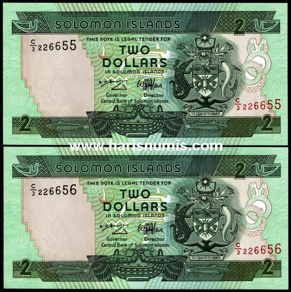 Picture of SOLOMON ISLANDS 2 Dollars ND(1997) P18 UNC