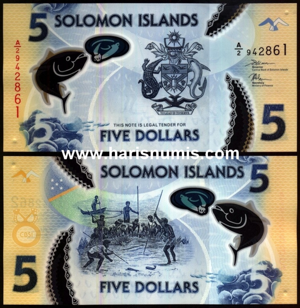 Picture of SOLOMON ISLANDS 5 Dollars ND(2019) P38a UNC