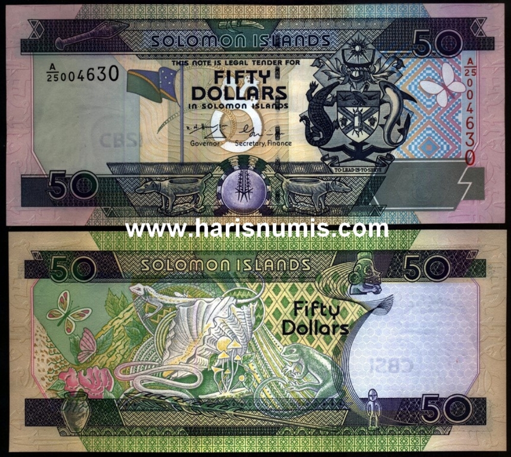 Picture of SOLOMON ISLANDS 50 Dollars ND(2001) P24a UNC