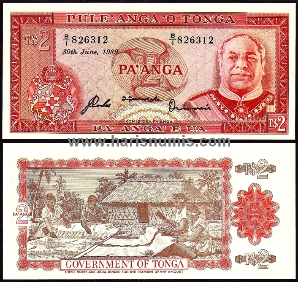 Picture of TONGA 2 Pa´Anga 1989 P20c UNC