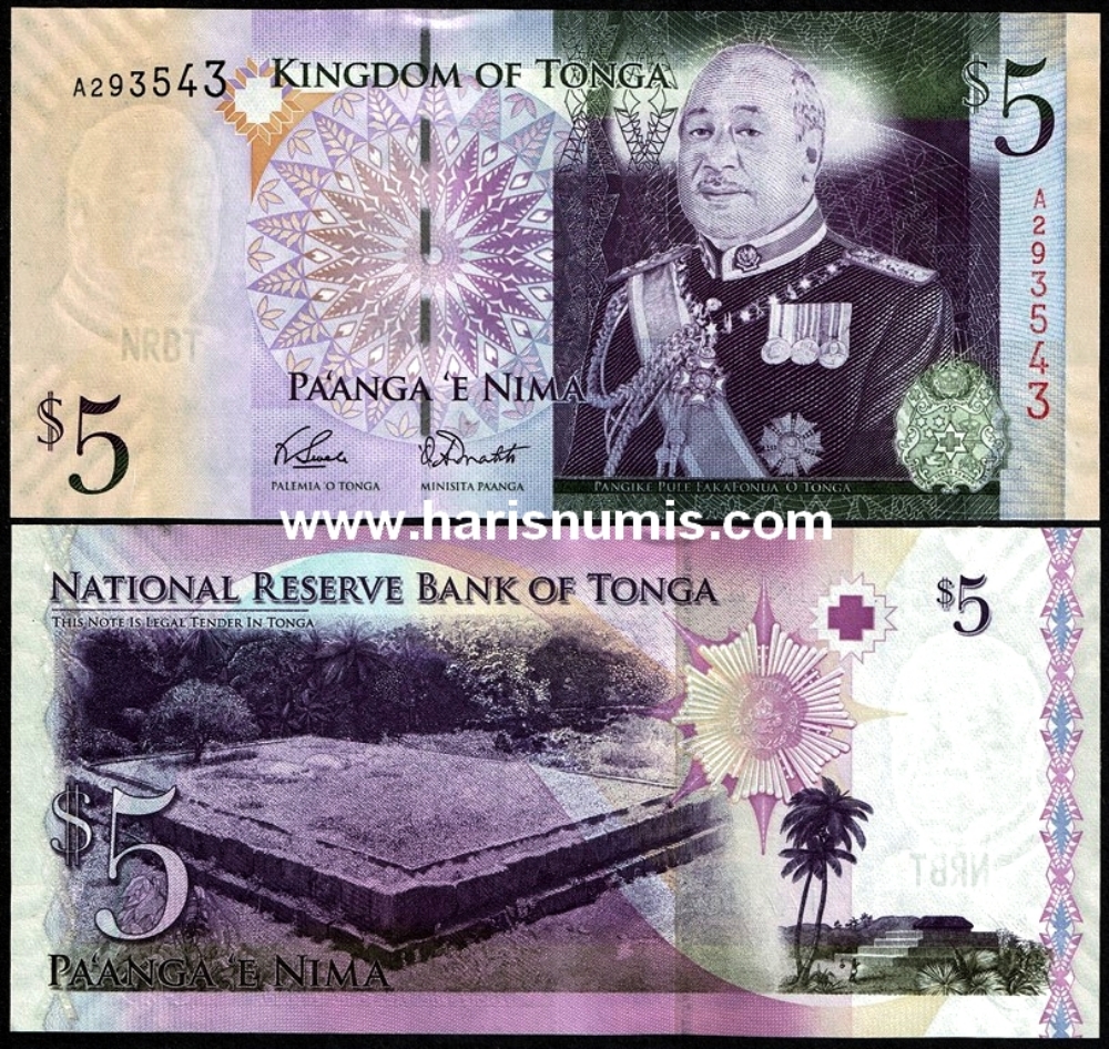 Picture of TONGA 5 Pa´anga ND(2008) P39 UNC