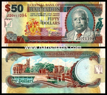 Picture of BARBADOS 50 Dollars 2007 P 70a UNC
