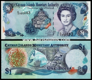 Picture of CAYMAN ISLANDS 1 Dollar 2001 P26b UNC