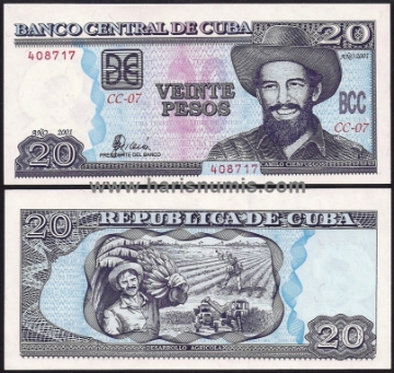 Picture of CUBA 20 Pesos 2001 P118c UNC