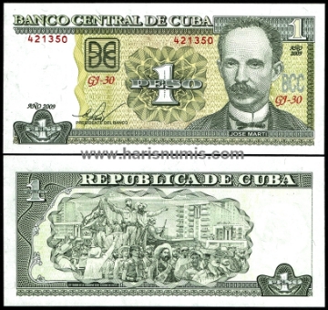 Picture of CUBA 1 Peso 2009 P 128d UNC