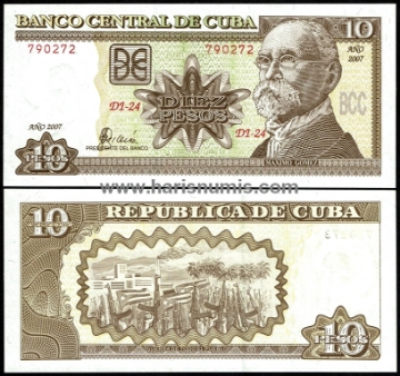 Picture of CUBA 10 Pesos 2007 P 117i UNC
