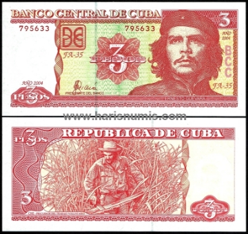 Picture of CUBA 3 Pesos 2004 P127a UNC