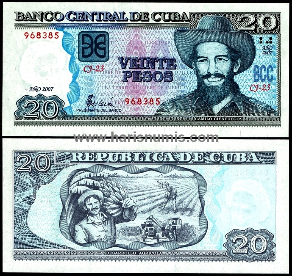 Picture of CUBA 20 Pesos 2007 P 122d UNC