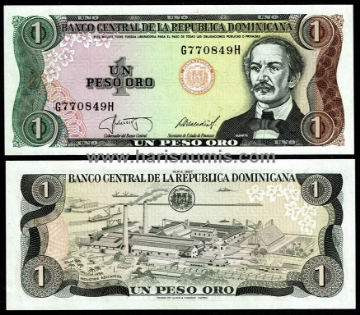 Picture of DOMINICAN REPUBLIC 1 Peso Oro 1987 P 126b UNC