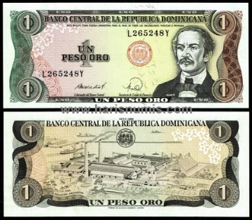 Picture of DOMINICAN REPUBLIC 1 Peso Oro 1988 P126c UNC