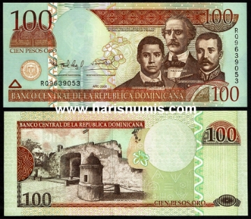 Picture of DOMINICAN REPUBLIC 100 Pesos Oro 2006 P177 UNC