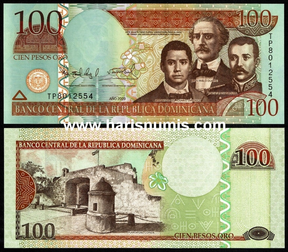 Picture of DOMINICAN REPUBLIC 100 Pesos Oro 2009 P 177b UNC