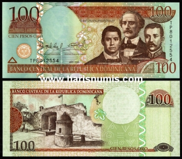 Picture of DOMINICAN REPUBLIC 100 Pesos Oro 2009 P 177b UNC