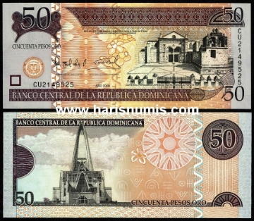 Picture of DOMINICAN REPUBLIC 50 Pesos Oro 2008 P 176b UNC