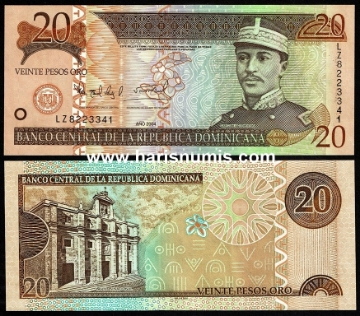 Picture of DOMINICAN REPUBLIC 20 Pesos Oro 2004 P169d UNC