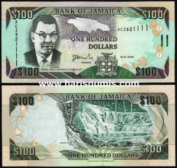 Picture of JAMAICA 100 Dollars 2006 P84d UNC