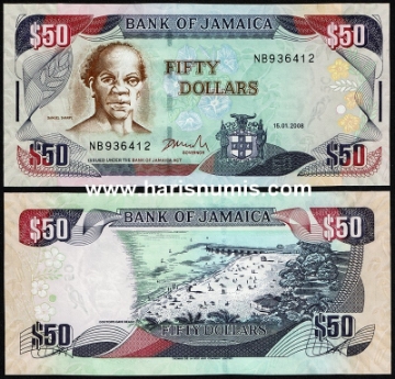 Picture of JAMAICA 50 Dollars 2008 P83e UNC