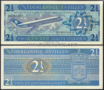 Picture of NETHERLANDS ANTILLES 2½ Gulden 1970 P21 UNC