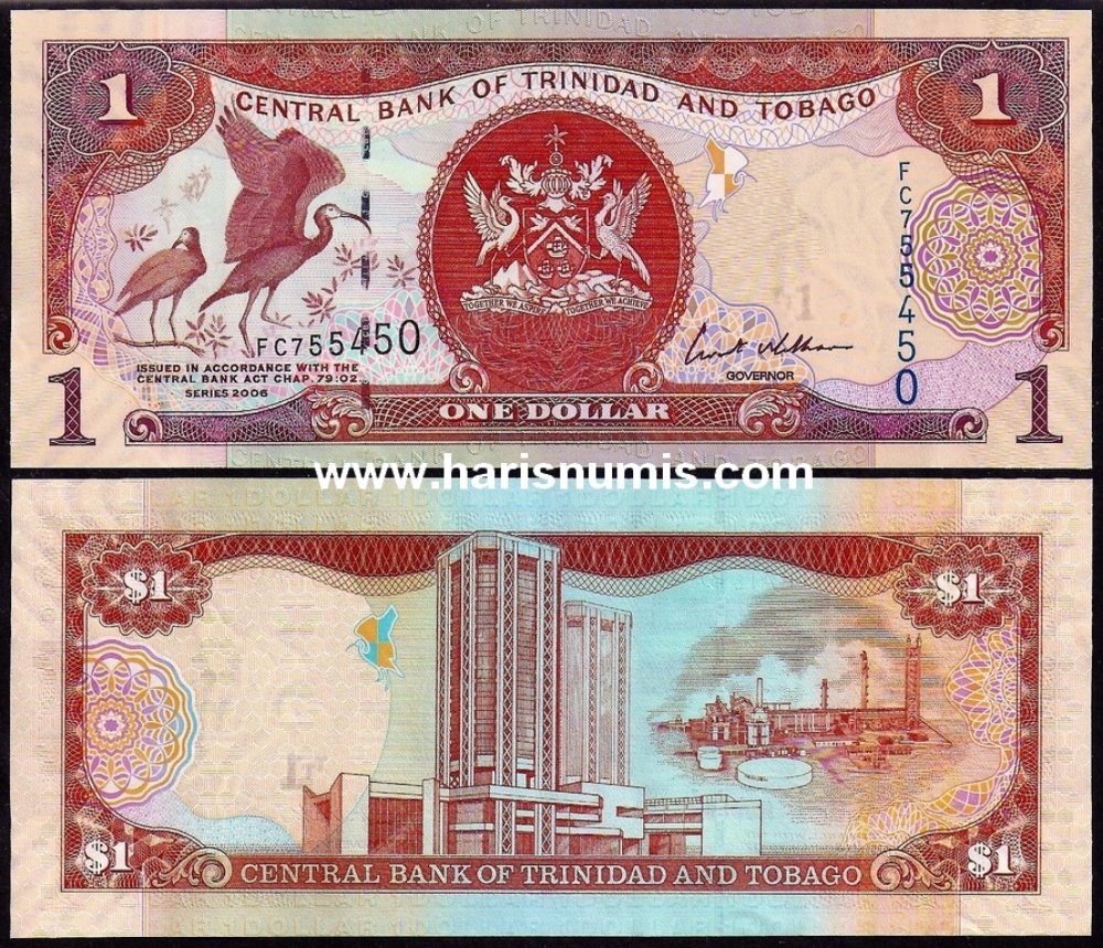 Picture of TRINIDAD & TOBAGO 1 Dollar 2006 P 46a UNC