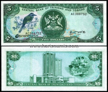Picture of TRINIDAD & TOBAGO 5 Dollars ND(1985) P 37a UNC
