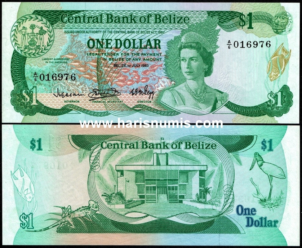 Picture of BELIZE 1 Dollar 1983 P 43 UNC