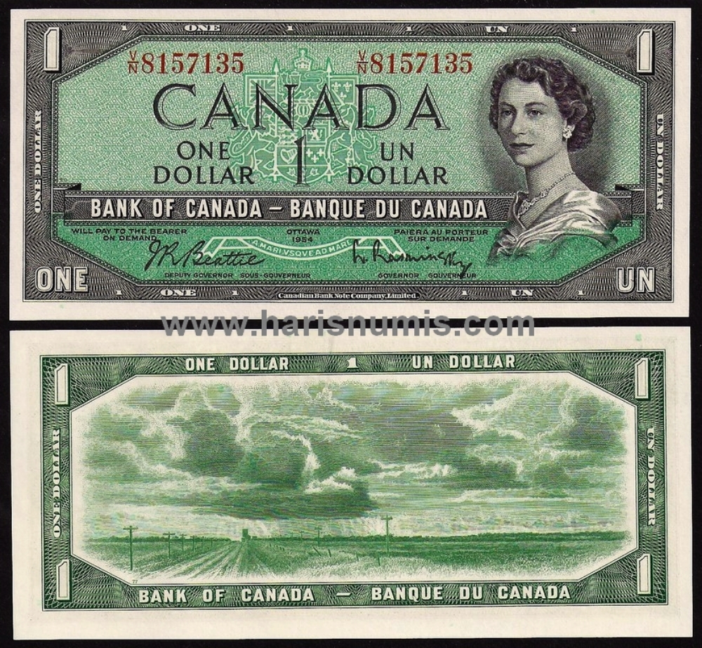 Picture of CANADA 1 Dollar 1954 (1961-72) P 74b UNC