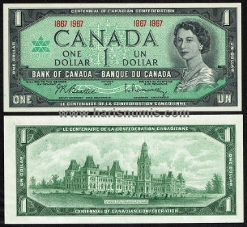 Picture of CANADA 1 Dollar 1967 Comm. P 84b UNC