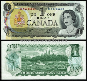 Picture of CANADA 1 Dollar 1973 P 85b UNC